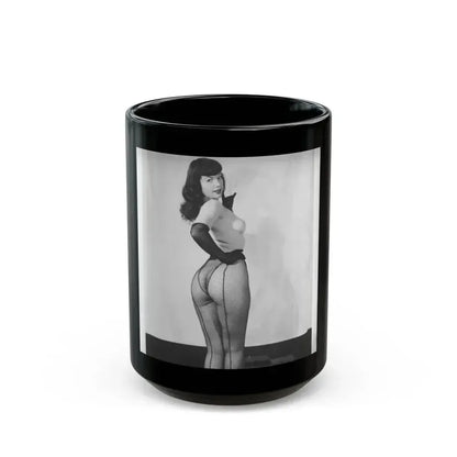 Bettie Page #649 (Vintage Female Icon) Black Coffee Mug 15oz - Go Mug Yourself