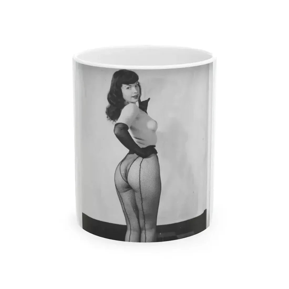 Bettie Page #649 (Vintage Female Icon) White Coffee Mug 11oz - Go Mug Yourself
