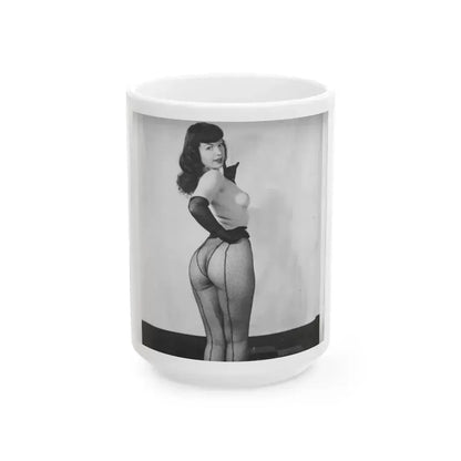 Bettie Page #649 (Vintage Female Icon) White Coffee Mug 15oz - Go Mug Yourself