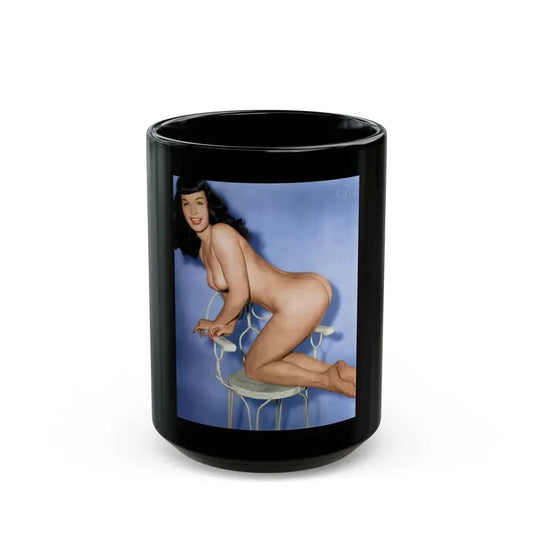 Bettie Page #65 (Vintage Female Icon) Black Coffee Mug 15oz - Go Mug Yourself