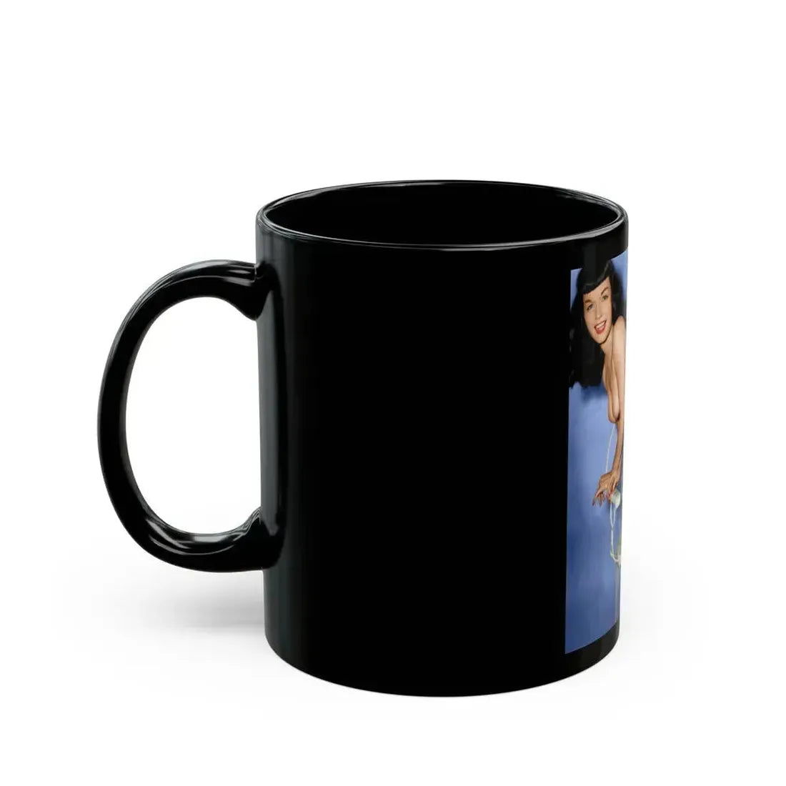 Bettie Page #65 (Vintage Female Icon) Black Coffee Mug - Go Mug Yourself