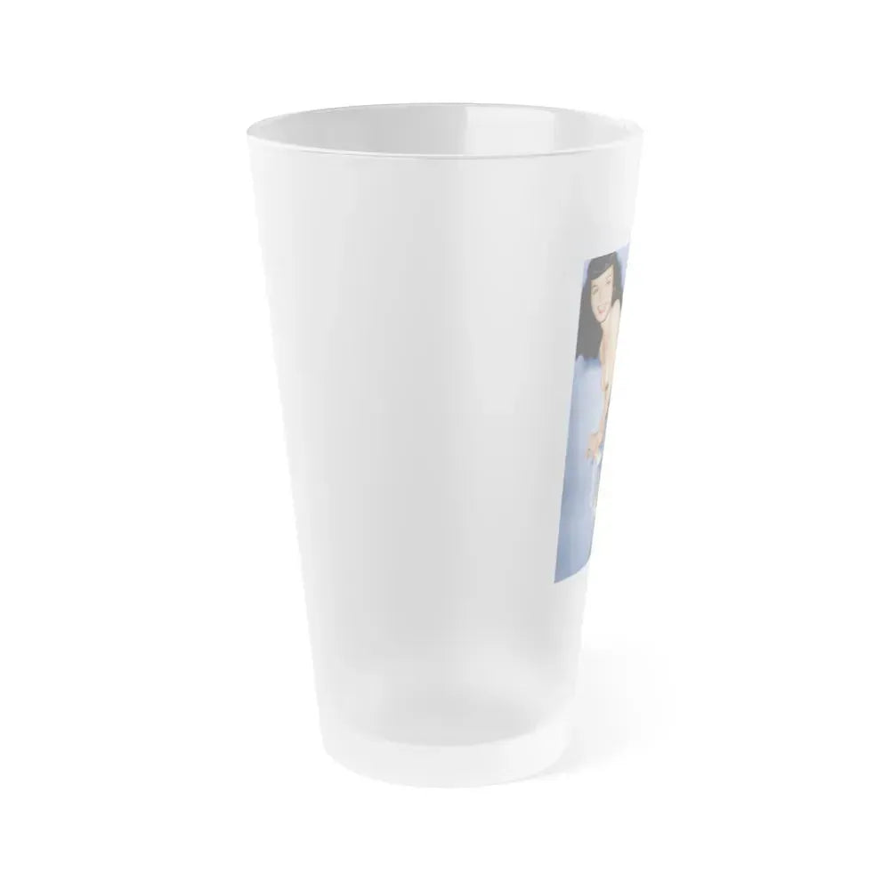 Bettie Page #65 (Vintage Female Icon) Frosted Pint Glass 16oz - Go Mug Yourself