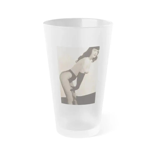 Bettie Page #650 (Vintage Female Icon) Frosted Pint Glass 16oz 16oz Frosted - Go Mug Yourself