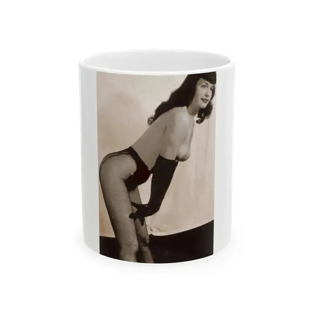Bettie Page #650 (Vintage Female Icon) White Coffee Mug 11oz - Go Mug Yourself