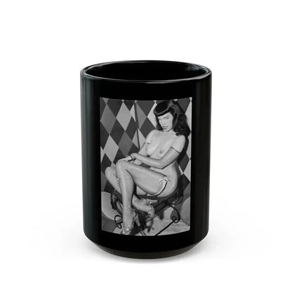 Bettie Page #651 (Vintage Female Icon) Black Coffee Mug 15oz - Go Mug Yourself