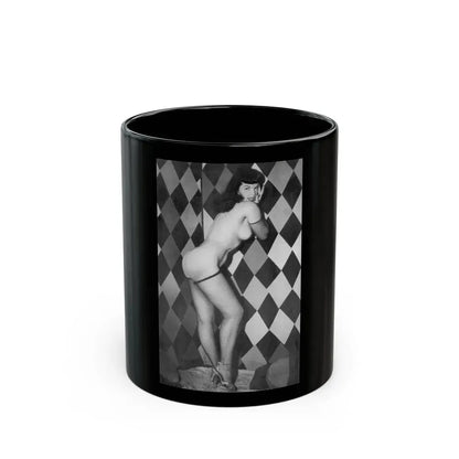 Bettie Page #652 (Vintage Female Icon) Black Coffee Mug 11oz - Go Mug Yourself