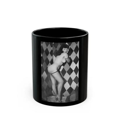 Bettie Page #652 (Vintage Female Icon) Black Coffee Mug 11oz - Go Mug Yourself