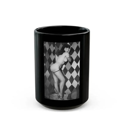 Bettie Page #652 (Vintage Female Icon) Black Coffee Mug 15oz - Go Mug Yourself