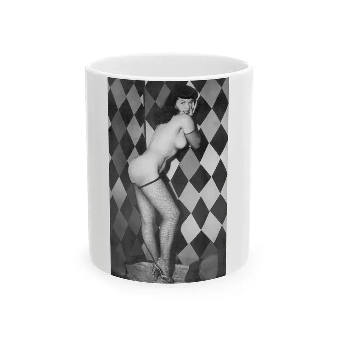 Bettie Page #652 (Vintage Female Icon) White Coffee Mug 11oz - Go Mug Yourself
