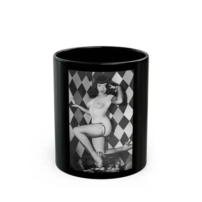 Bettie Page #653 (Vintage Female Icon) Black Coffee Mug 11oz - Go Mug Yourself