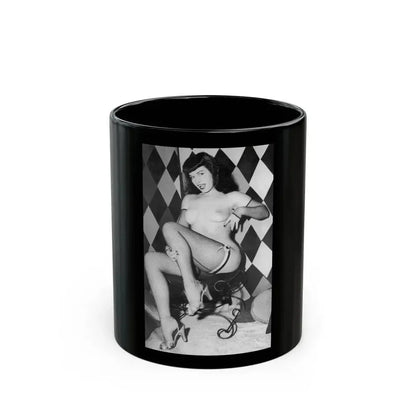 Bettie Page #654 (Vintage Female Icon) Black Coffee Mug 11oz - Go Mug Yourself