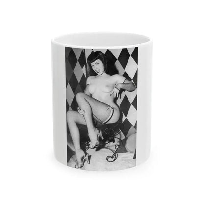 Bettie Page #654 (Vintage Female Icon) White Coffee Mug 11oz - Go Mug Yourself