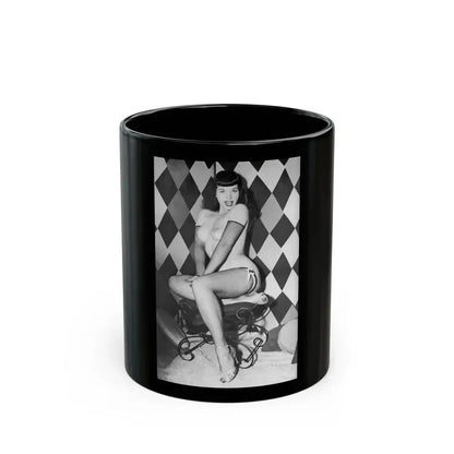 Bettie Page #655 (Vintage Female Icon) Black Coffee Mug 11oz - Go Mug Yourself
