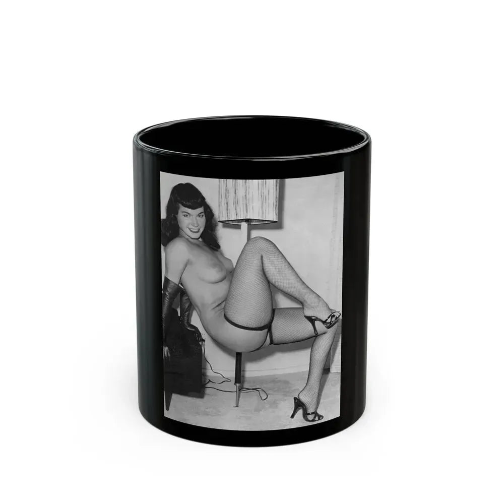 Bettie Page #657 (Vintage Female Icon) Black Coffee Mug 11oz - Go Mug Yourself