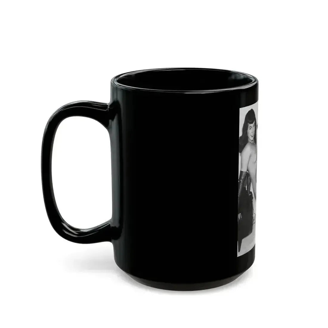 Bettie Page #657 (Vintage Female Icon) Black Coffee Mug - Go Mug Yourself