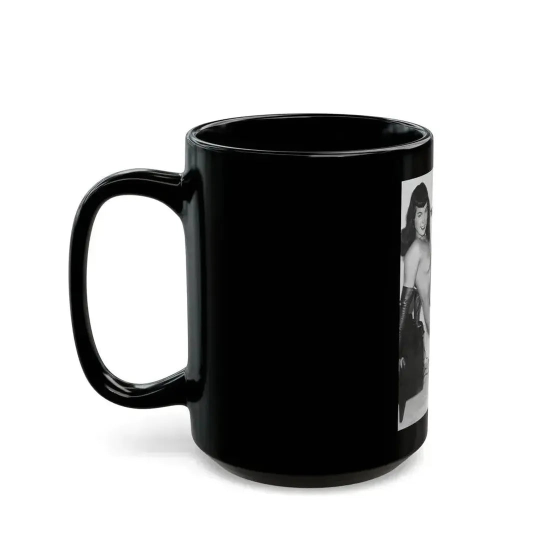 Bettie Page #657 (Vintage Female Icon) Black Coffee Mug - Go Mug Yourself
