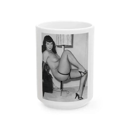 Bettie Page #657 (Vintage Female Icon) White Coffee Mug 15oz - Go Mug Yourself