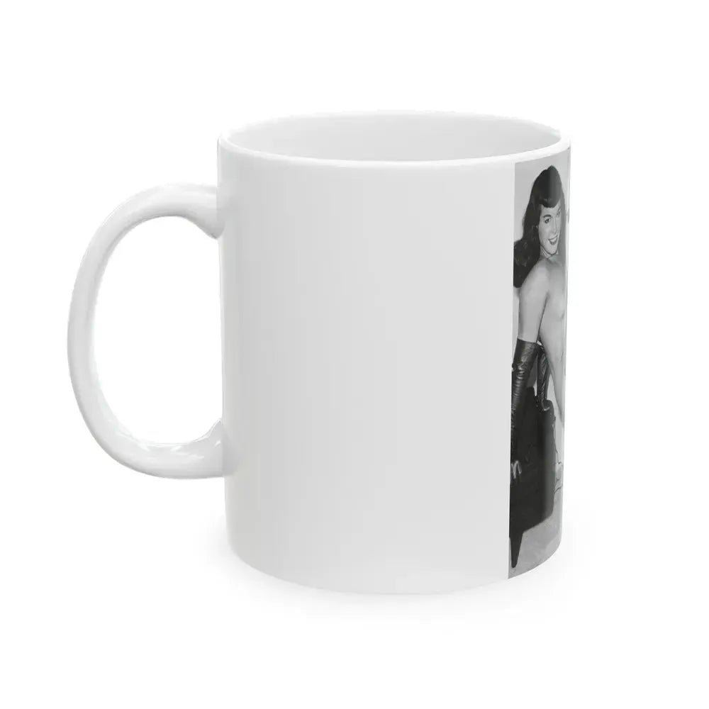 Bettie Page #657 (Vintage Female Icon) White Coffee Mug - Go Mug Yourself