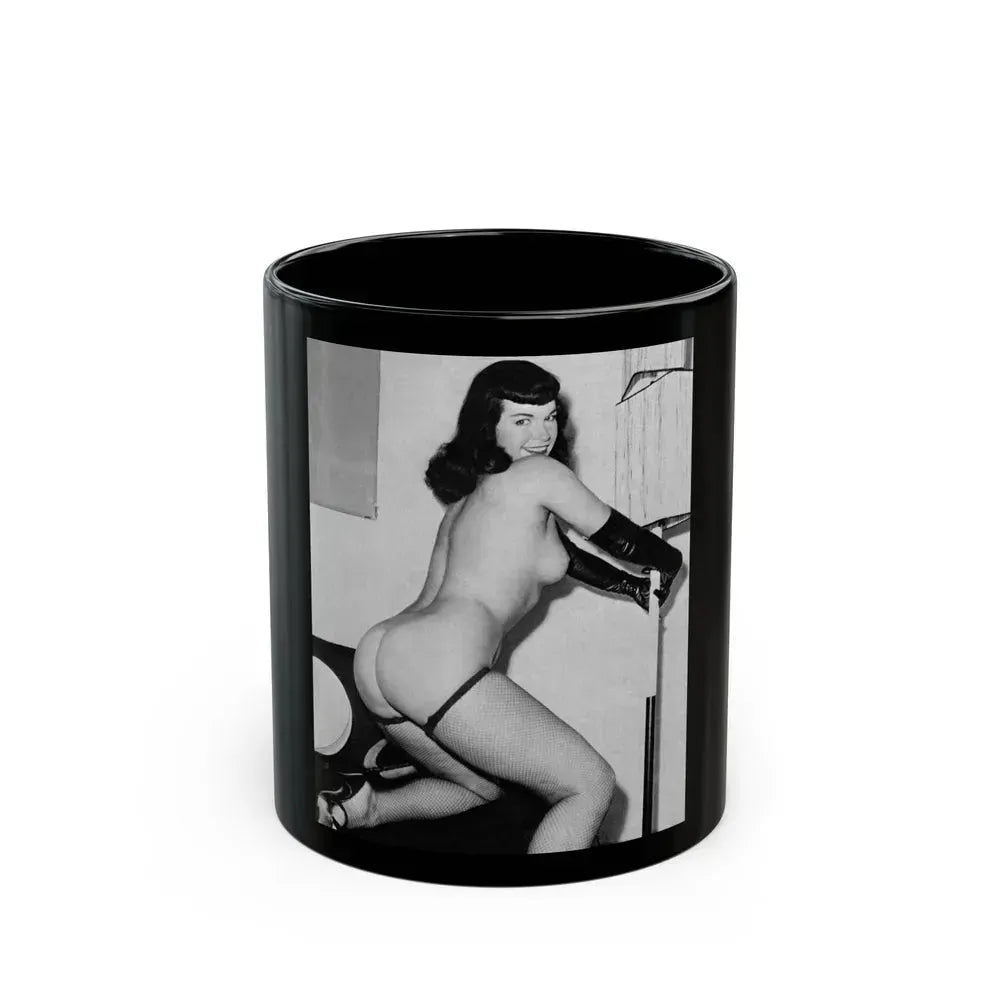 Bettie Page #658 (Vintage Female Icon) Black Coffee Mug 11oz - Go Mug Yourself