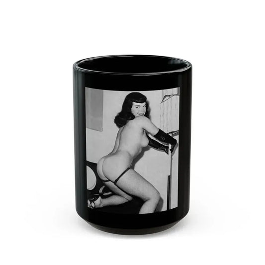 Bettie Page #658 (Vintage Female Icon) Black Coffee Mug 15oz - Go Mug Yourself