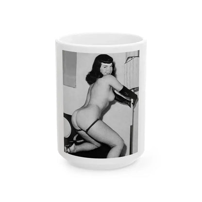 Bettie Page #658 (Vintage Female Icon) White Coffee Mug 15oz - Go Mug Yourself