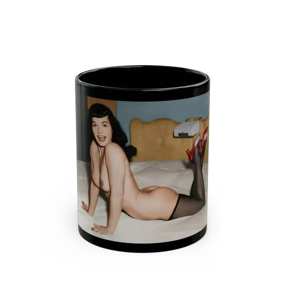Bettie Page #66 (Vintage Female Icon) Black Coffee Mug 11oz - Go Mug Yourself