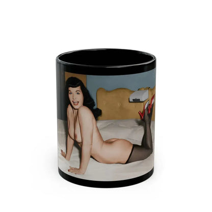 Bettie Page #66 (Vintage Female Icon) Black Coffee Mug 11oz - Go Mug Yourself
