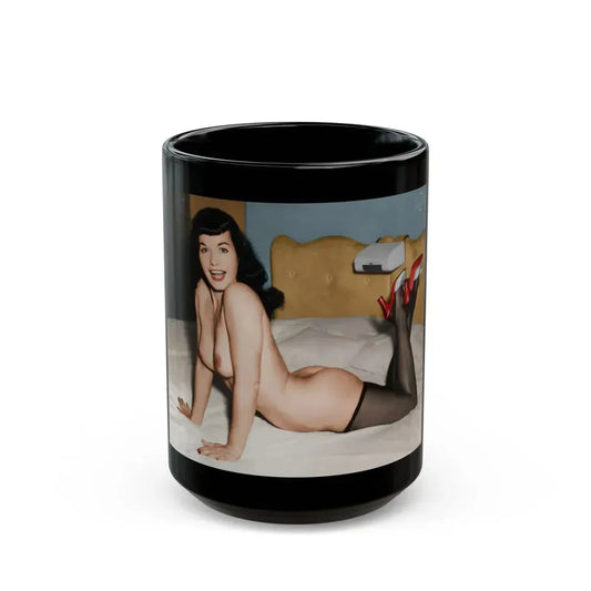 Bettie Page #66 (Vintage Female Icon) Black Coffee Mug 15oz - Go Mug Yourself