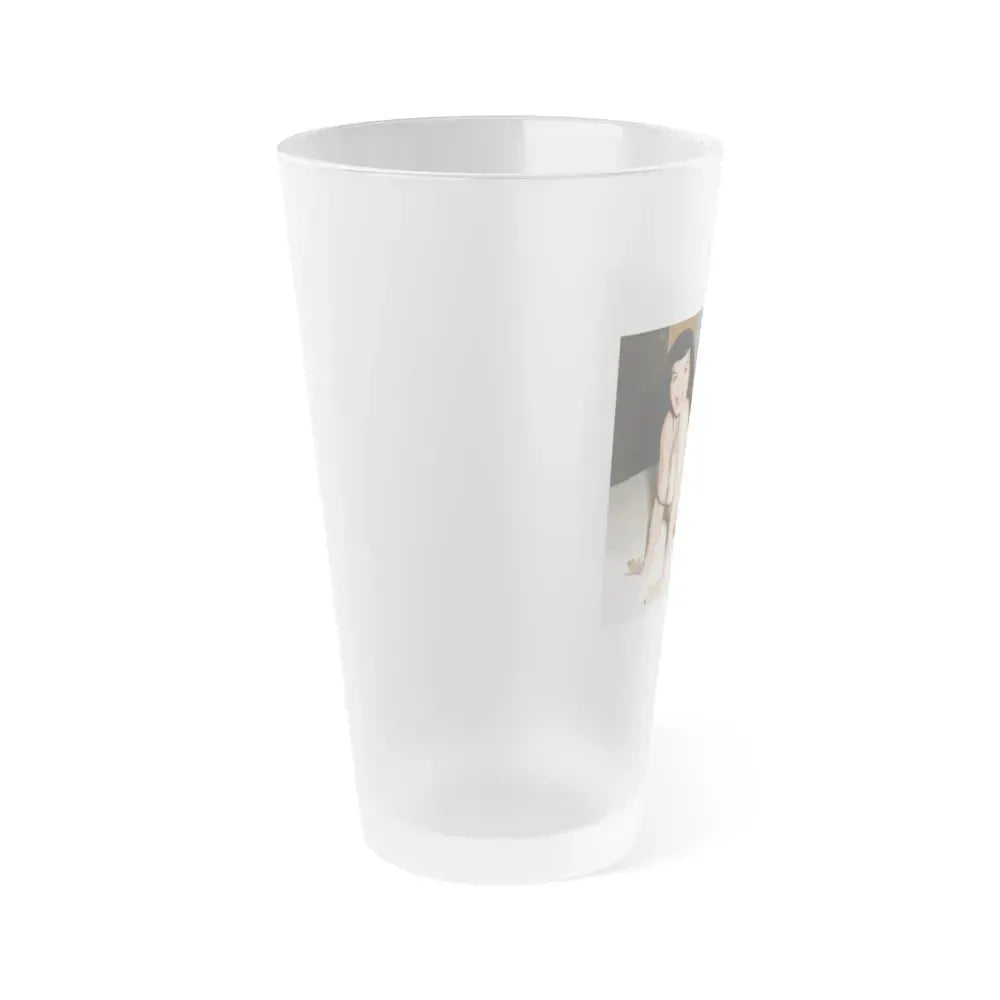 Bettie Page #66 (Vintage Female Icon) Frosted Pint Glass 16oz - Go Mug Yourself