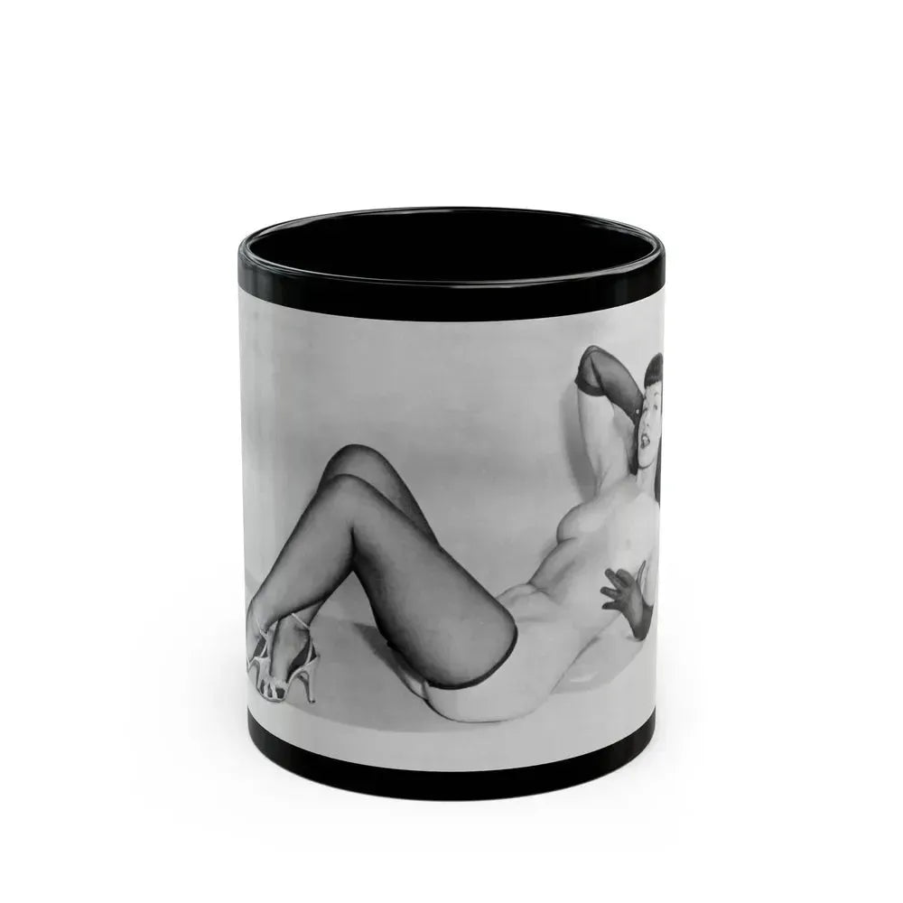 Bettie Page #661 (Vintage Female Icon) Black Coffee Mug 11oz - Go Mug Yourself