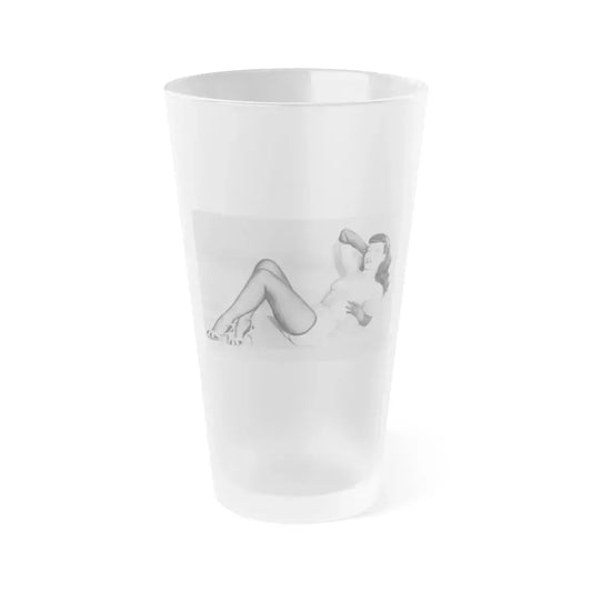 Bettie Page #661 (Vintage Female Icon) Frosted Pint Glass 16oz 16oz Frosted - Go Mug Yourself