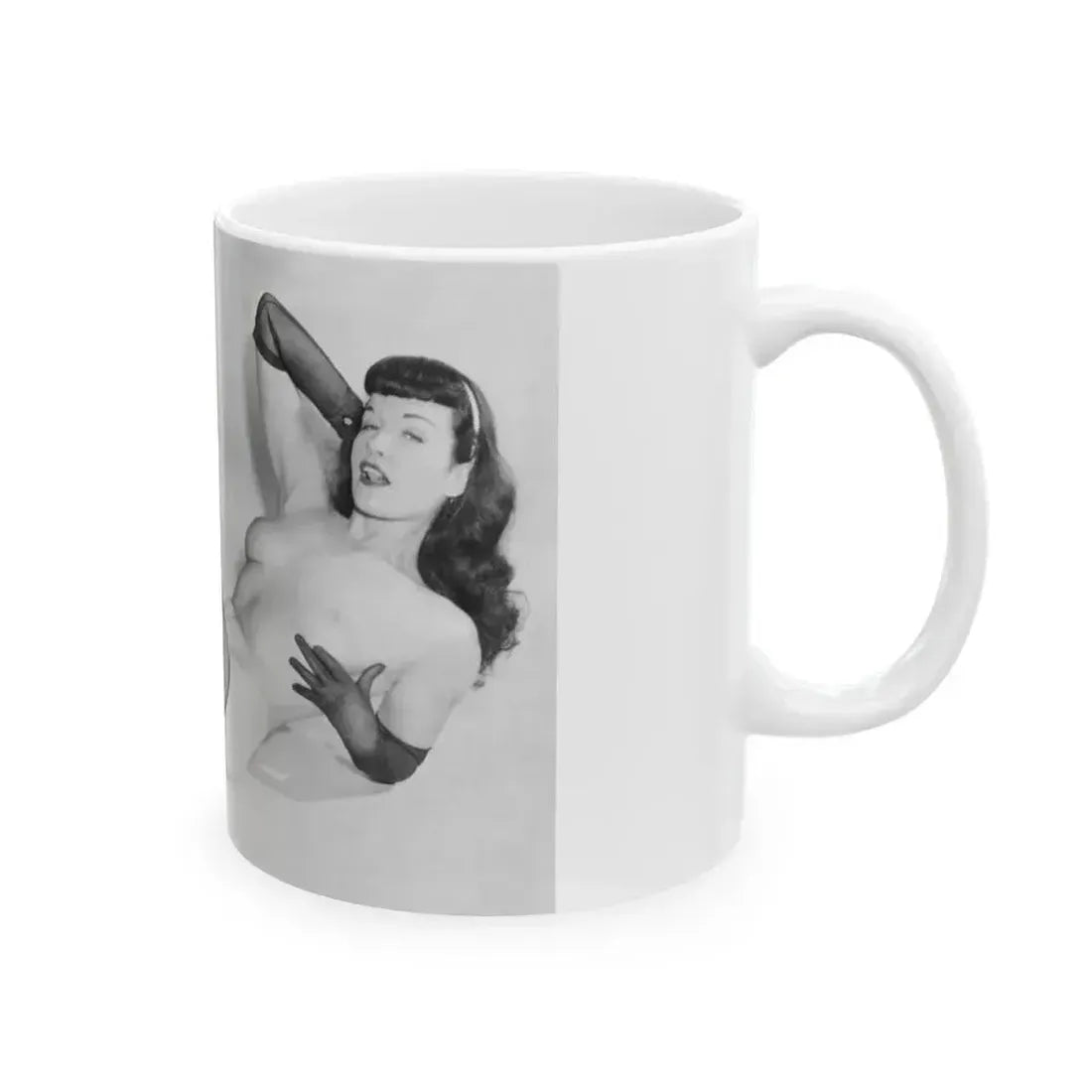 Bettie Page #661 (Vintage Female Icon) White Coffee Mug - Go Mug Yourself