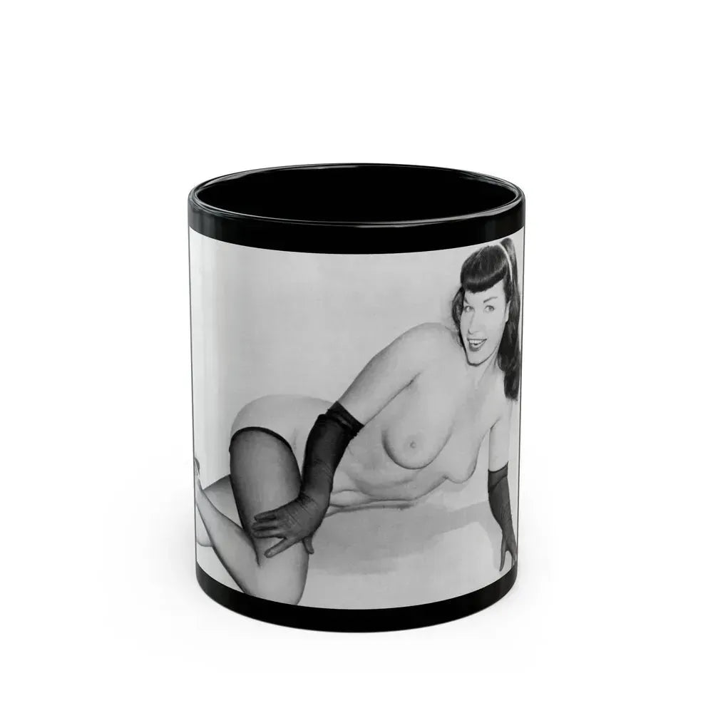 Bettie Page #663 (Vintage Female Icon) Black Coffee Mug 11oz - Go Mug Yourself
