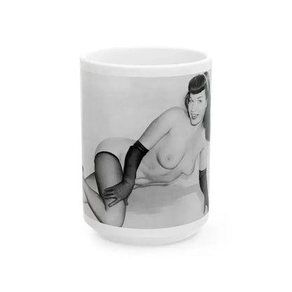 Bettie Page #663 (Vintage Female Icon) White Coffee Mug 15oz - Go Mug Yourself