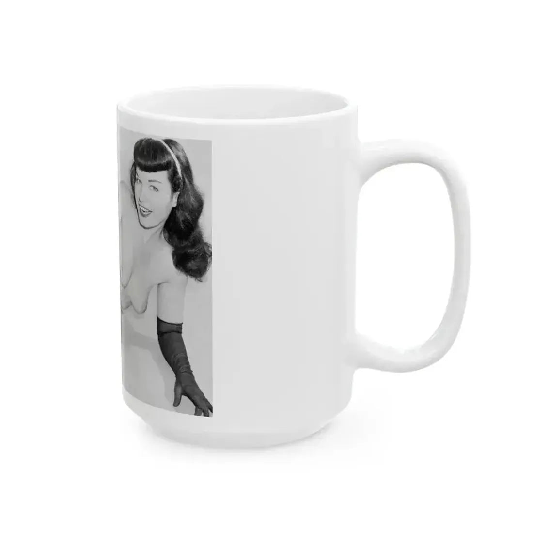 Bettie Page #663 (Vintage Female Icon) White Coffee Mug - Go Mug Yourself