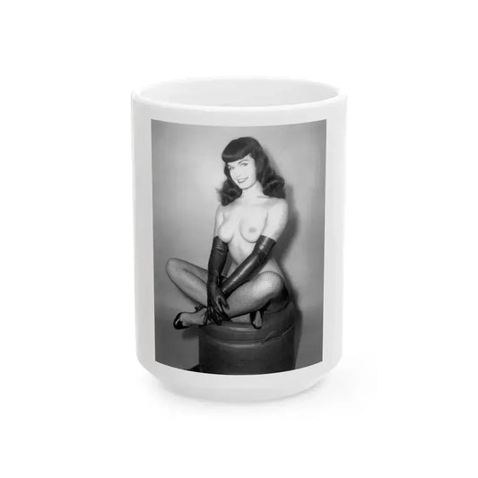 Bettie Page #664 (Vintage Female Icon) White Coffee Mug 15oz - Go Mug Yourself