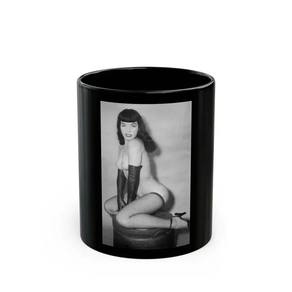 Bettie Page #665 (Vintage Female Icon) Black Coffee Mug 11oz - Go Mug Yourself