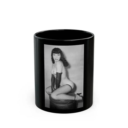 Bettie Page #665 (Vintage Female Icon) Black Coffee Mug 11oz - Go Mug Yourself
