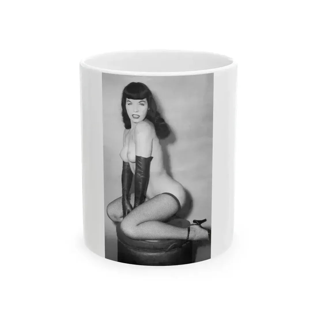 Bettie Page #665 (Vintage Female Icon) White Coffee Mug 11oz - Go Mug Yourself