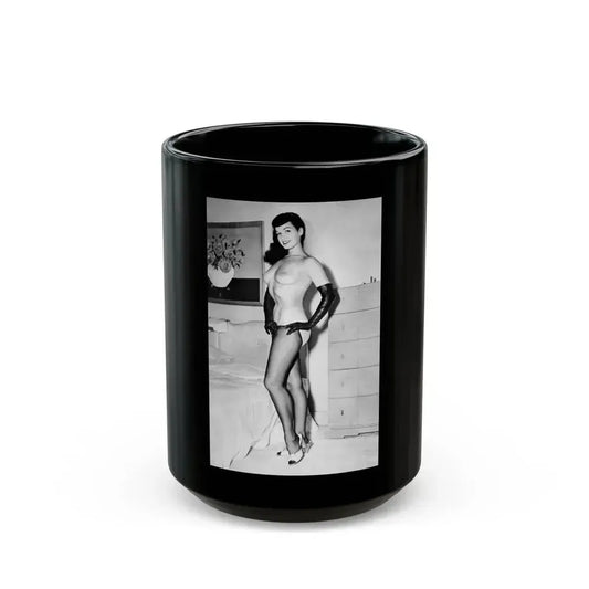 Bettie Page #666 (Vintage Female Icon) Black Coffee Mug 15oz - Go Mug Yourself