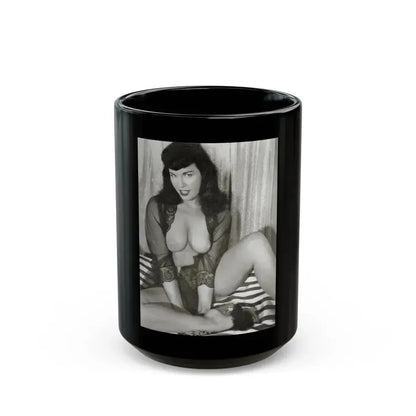 Bettie Page #667 (Vintage Female Icon) Black Coffee Mug 15oz - Go Mug Yourself