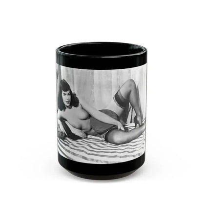 Bettie Page #668 (Vintage Female Icon) Black Coffee Mug 15oz - Go Mug Yourself