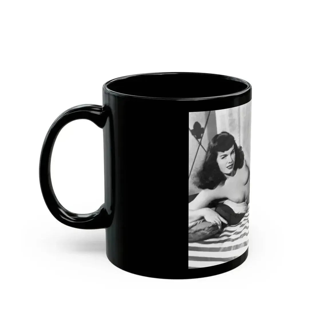 Bettie Page #668 (Vintage Female Icon) Black Coffee Mug - Go Mug Yourself