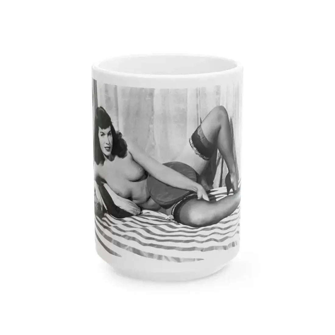 Bettie Page #668 (Vintage Female Icon) White Coffee Mug 15oz - Go Mug Yourself