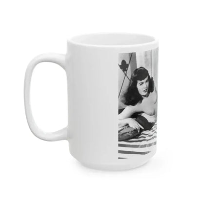 Bettie Page #668 (Vintage Female Icon) White Coffee Mug - Go Mug Yourself