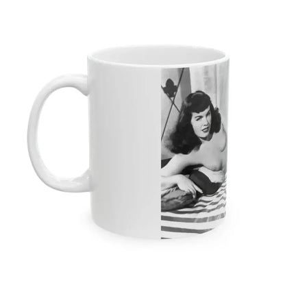 Bettie Page #668 (Vintage Female Icon) White Coffee Mug - Go Mug Yourself