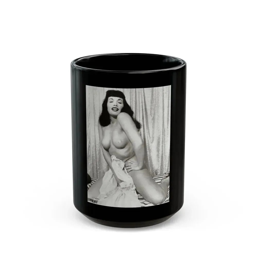 Bettie Page #669 (Vintage Female Icon) Black Coffee Mug 15oz - Go Mug Yourself