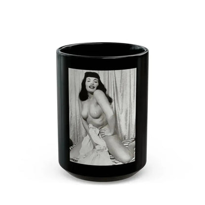 Bettie Page #669 (Vintage Female Icon) Black Coffee Mug 15oz - Go Mug Yourself