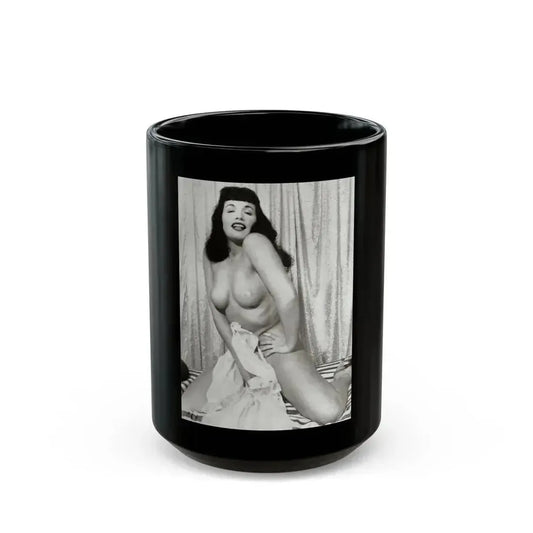 Bettie Page #669 (Vintage Female Icon) Black Coffee Mug 15oz - Go Mug Yourself