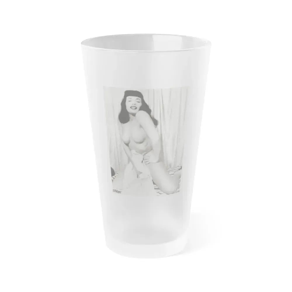 Bettie Page #669 (Vintage Female Icon) Frosted Pint Glass 16oz 16oz Frosted - Go Mug Yourself